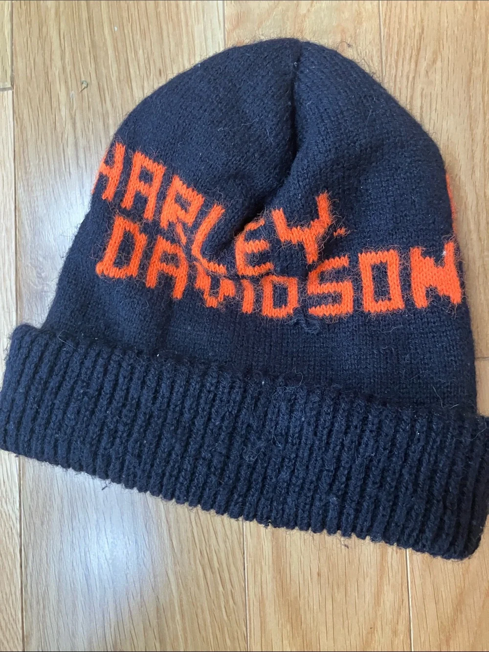 Harley-Davidson Black and Orange Kids Knit Beanie